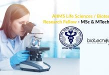 AIIMS Life Sciences / Biotech Research Fellow – MSc & MTech Apply AIIMS Life Sciences