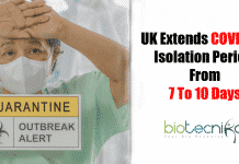 COVID-19 Isolation Period Extended From 7 to 10 in UK COVID-19 isolation period
