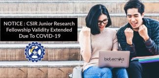 CSIR JRF Validity Extended