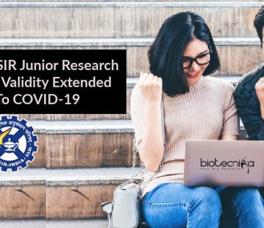 CSIR JRF Validity Extended