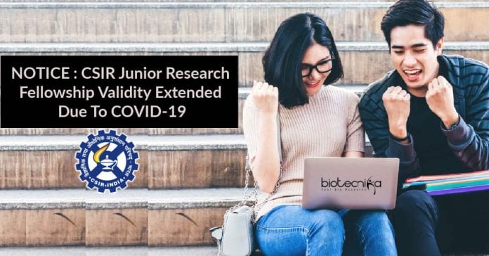 CSIR JRF Validity Extended