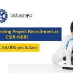 CSIR-NBRI Project Scientist Jobs
