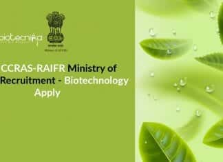 Govt CCRAS-RAIFR Biotech Jobs
