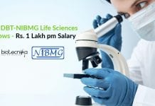 Govt DBT-NIBMG Life Sciences Fellows – Rs. 1 Lakh pm Salary Govt DBT-NIBMG Life Sciences Fellows