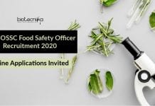 Govt OSSC Food Safety Officer Recruitment 2020 – Online Applications Invited Govt Food Safety Career