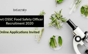 Govt OSSC Food Safety Officer Recruitment 2020 – Online Applications Invited Govt Food Safety Career