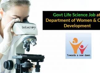Govt Life Science Job