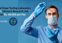 National Dope Testing Laboratory (NDTL) Biotech Research Job With Rs. 60,000 pm Pay Govt NDTL Biotech Research