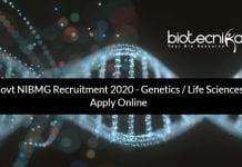 Govt NIBMG Recruitment 2020