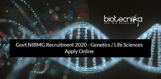 Govt NIBMG Recruitment 2020