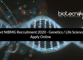 Govt NIBMG Recruitment 2020