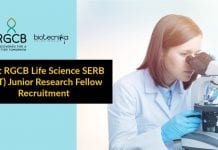 Govt RGCB Life Science SERB (DST) Junior Research Fellow Recruitment Govt RGCB