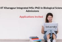 IACS Integrated MSc-PhD in Biological Science 2020 – Applications Invited IACS Integrated MSc-PhD