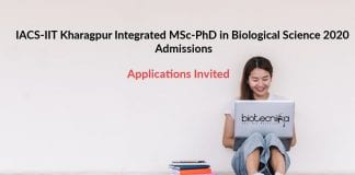 IACS Integrated MSc-PhD