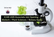 ICAR-IARI Associate Job Opening – Biotech / Plant Sciences / Botany Apply ICAR-IARI Associate Job Opening