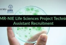 ICMR-NIE Life Sciences Project Technical Assistant Recruitment ICMR-NIE Life Sciences Project