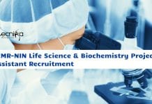 ICMR-NIN Life Science & Biochemistry Project Assistant Recruitment