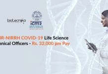 ICMR-NIRRH COVID-19 Testing Life Science Technical Officers Recruitment ICMR-NIRRH Project Jo