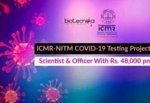 ICMR-NITM COVID-19 Testing Project Jobs – Scientist & Officer With Rs. 48,000 pm Pay ICMR-NITM COVID-19 Testing