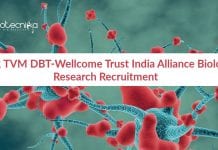 IISER TVM DBT-Wellcome Trust India Alliance Biology Research Recruitment IISER TVM Biology JRF