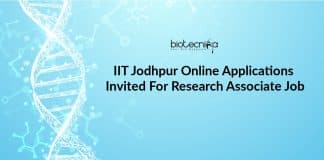 IIT Jodhpur Online Applications Invited For Research Associate Job