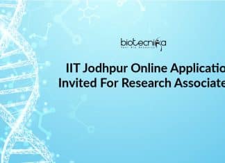 IIT Jodhpur Online Applications Invited For Research Associate Job