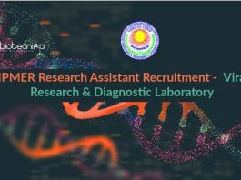 JIPMER Research Assistant Recruitment – Viral Research & Diagnostic Laboratory JIPMER Research Assistant Recruitment