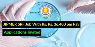 JIPMER SRF Job