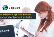 Life Sciences Cognizant Process Executive Job – Applications Invited Life Sciences Cognizant Process