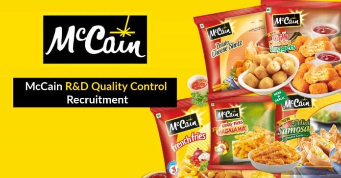 McCain R&D Quality Control Recruitment