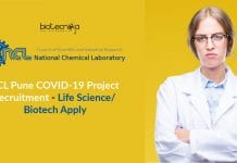 NCL Pune COVID-19 Project Recruitment – Life Science/ Biotech Apply NCL Pune COVID-19 Project