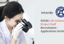 NEERI Life Science Project Staff Recruitment – Applications Invited NEERI Life Science Project
