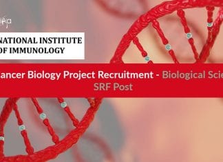 NII Cancer Biology Project Recruitment – Biological Sciences SRF Post NII Cancer Biology Project