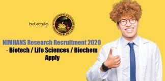 NIMHANS Research Recruitment 2020