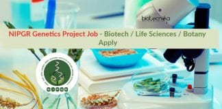 NIPGR Genetics Project Job
