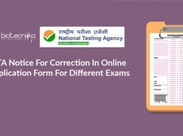 NTA Notice For Correction