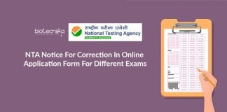 NTA Notice For Correction