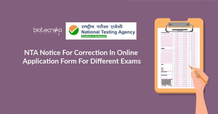NTA Notice For Correction