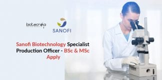 Sanofi Biotechnology Specialist Production