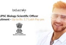 UPSC Biology Scientific Officer Recruitment – Up to Rs. 1.7 Lakh Pay pm UPSC Biology Scientific Officer