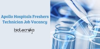 Apollo Hospitals Freshers Technician