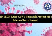 CSIR-IMTECH MSc Life Science Recruitment