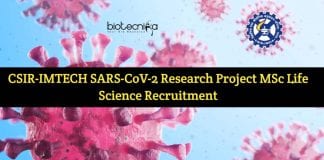 CSIR-IMTECH MSc Life Science Recruitment