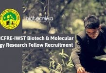 Govt ICFRE-IWST Biotech & Molecular Biology Research Fellow Recruitment Govt IWST Biotech Jobs