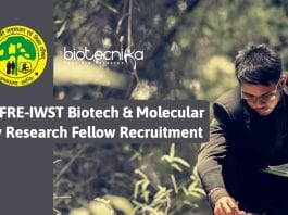 Govt IWST Biotech Jobs