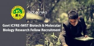 Govt IWST Biotech Jobs