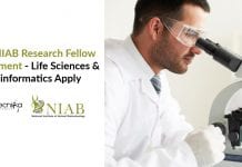 Govt NIAB Research Fellow Recruitment – Life Sciences & Bioinformatics Apply Govt NIAB Fellow Recruitment