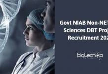 Govt NIAB Non-NET Life Sciences DBT Project Recruitment 2020 Govt NIAB Non-NET Life