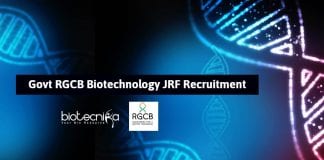 Govt RGCB Biotechnology JRF