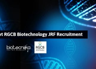 Govt RGCB Biotechnology JRF